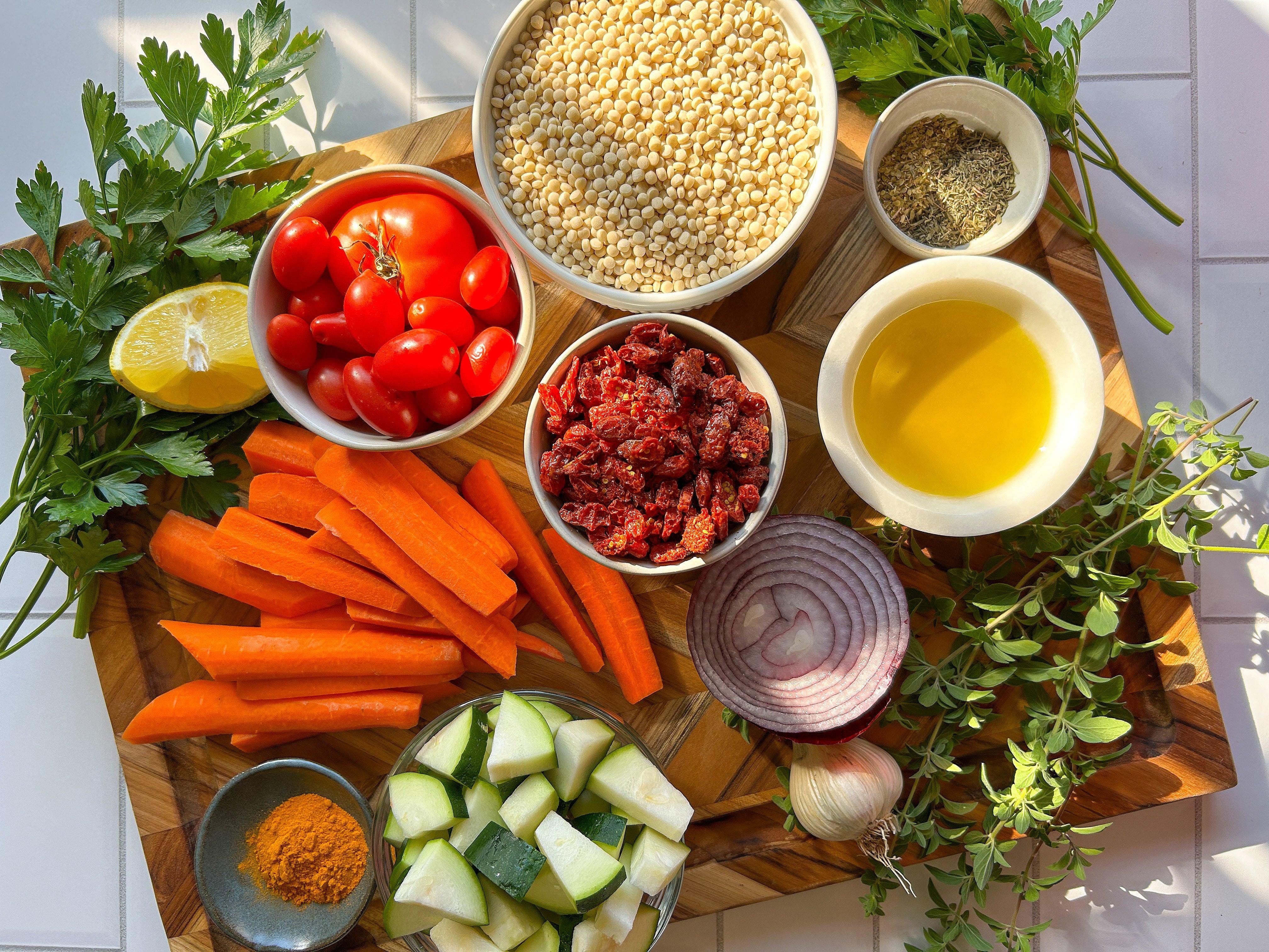 Pearled Cous Cous, Veggie & Goji Berry Salad